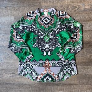 Chicos Green Paisley Tunic - Size 1